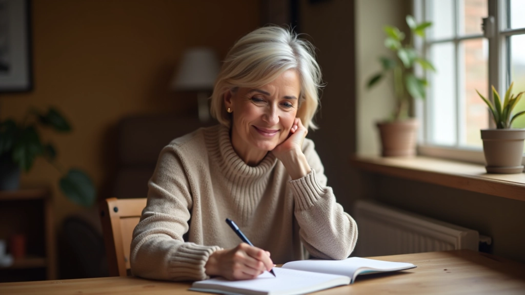 Person writing in notebook during personal reflection session